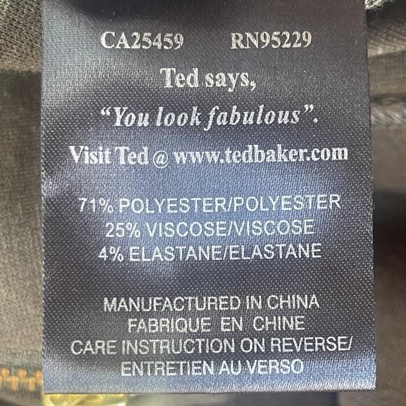 Ted Baker London Green Women's Gold Zipper Short Sleeve Sheath Dress Sz 1, US 2 - Picture 11 of 11